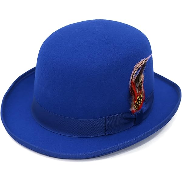 New Mens 100% Wool Royal Blue Godfather Style Homburg Fedora Hat at Amazon  Men's Clothing store