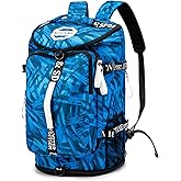 Gym Duffle Bag Backpack with Shoe Compartment,4 ways Travel Backpack for Women and Men,Multi-Functional Weekender bag with Waterproof Layer&Laptop Compartment for Fitness, Travel,Camping