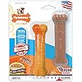 Nylabone Puppy Power Chew Toy - Tough and Durable Puppy Chew Toy for Teething - Puppy Supplies - Bacon & Beef Broth Flavor, Small (2 Count)