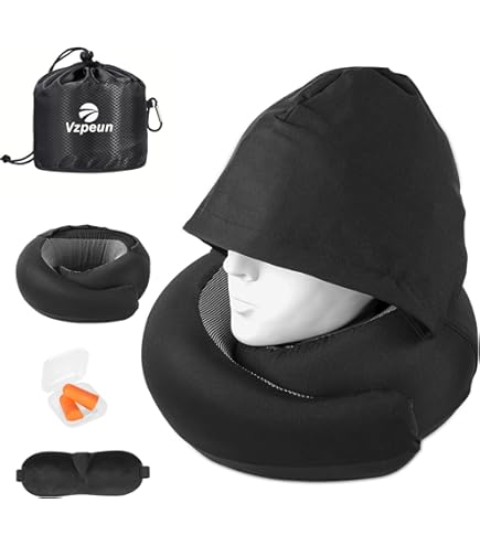 Amazon.com: Sealy, Infused-Gel Hooded Travel Pillow with Airflow