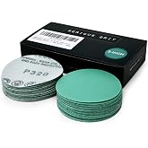 Serious Grit - 3-Inch P320 Grit Hook &amp; Loop Sanding Discs - 50 Pack | For Woodturning, Drill Sanders, &amp; More - No-Hole Heavy-Duty Hook &amp; Loop Wet/Dry Film Sandpaper for Wood, Auto Body &amp; Metal