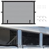 Horse Trailer Window Screen with Zipper, 35 Inch Length x 26 Inch Height | with Fixing Handle 6 Screws x 12 Trailer Bar Window Screen (1PCS)