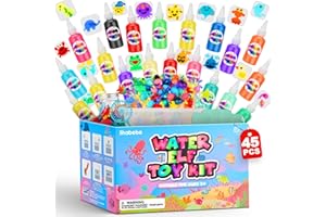SHABEBE Magic Water Elf Toy Kit– 20 Magic Gels (2 Glow-in-The-Dark) & 18 Sea Creature Molds, DIY Aqua Fairy Water Gel Crafts Toy, Make Water Pets & Squishy Figures, Fun Birthday Gift for Kids Ages 3+