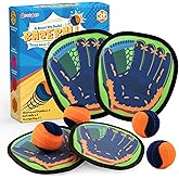 Qrooper Toss and Catch Ball Game Outdoor Games for Kids Toys Baseball Games Beach Toys Baseball Training Paddle Ball Yard Poo