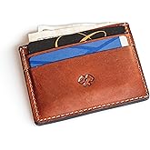 Men’s Slim Leather Wallet – Minimalist Front Pocket Wallet for Men, Full-Grain Leather, Made in USA