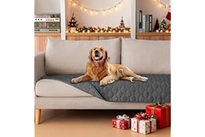 gogobunny 3X Stronger Waterproof Pet Blanket, Scratch Proof Furniture Protector for Dogs Cats, Reversible Cover 30x70 Inch, Dark Grey