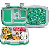 Bentgo Kids Prints Leak-Proof, 5-Compartment Bento-Style Kids Lunch Box - Ideal Portion Sizes for Ages 3-7, Durable, Drop-Proof, Dishwasher Safe, & PFAS & BPA-Free Materials (Bug Buddies)