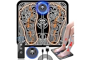 LAORICI EMS Foot Massager, EMS Foot Massager for Neuropathy, EMS Sport Muscle Stimulator Massager Neuropathy Pain Relief for feet, with Remote Control Foot Massager Mat