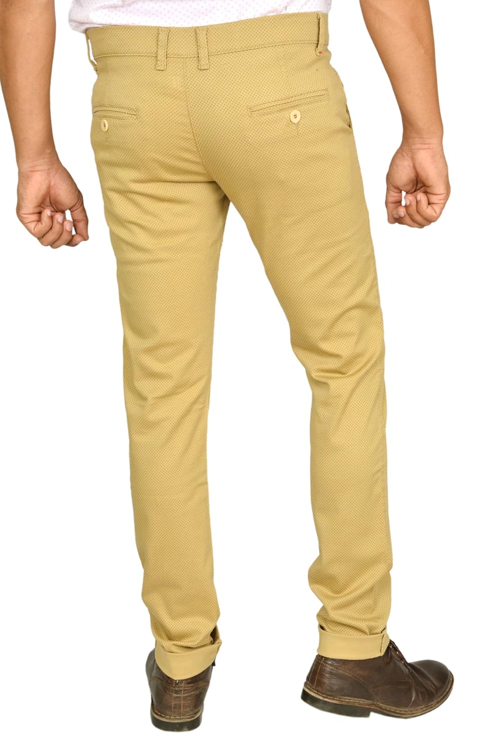 square men's narrow fit cotton lycra blend casual printed chino trouser pants (1857)