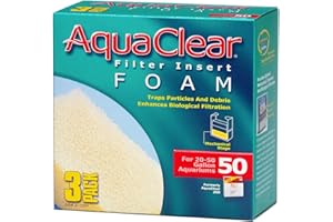 AquaClear 50 Foam Filter Inserts, Aquarium Filter Replacement Media, 3 Count (Pack of 1), A1394