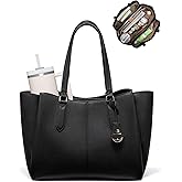 LOVEVOOK Laptop Tote Bag for Women 15.6 In Work Bags with Triple Compartments Large Faux Leather Computer Office Briefcase