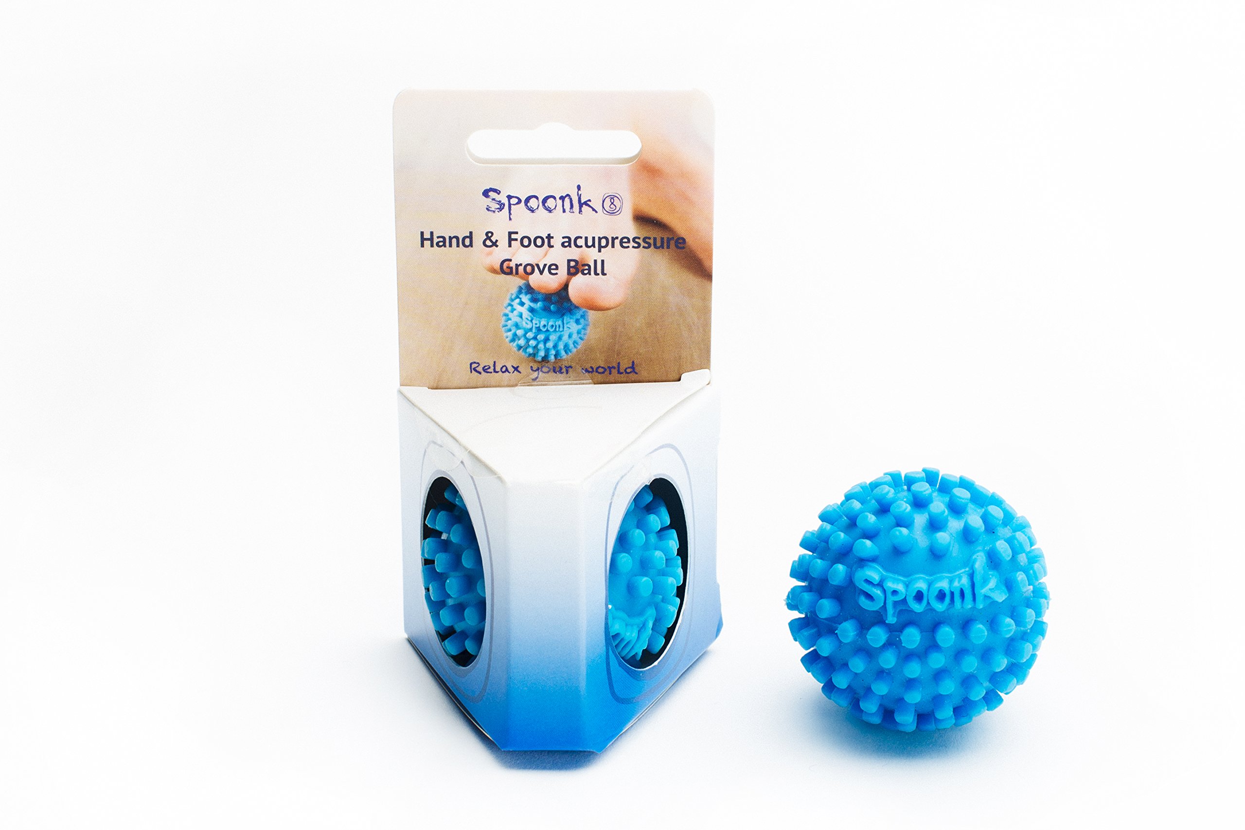 Spoonk Acupressure Eco Mat, Navy Blue With Massage Ball, Travel Mat