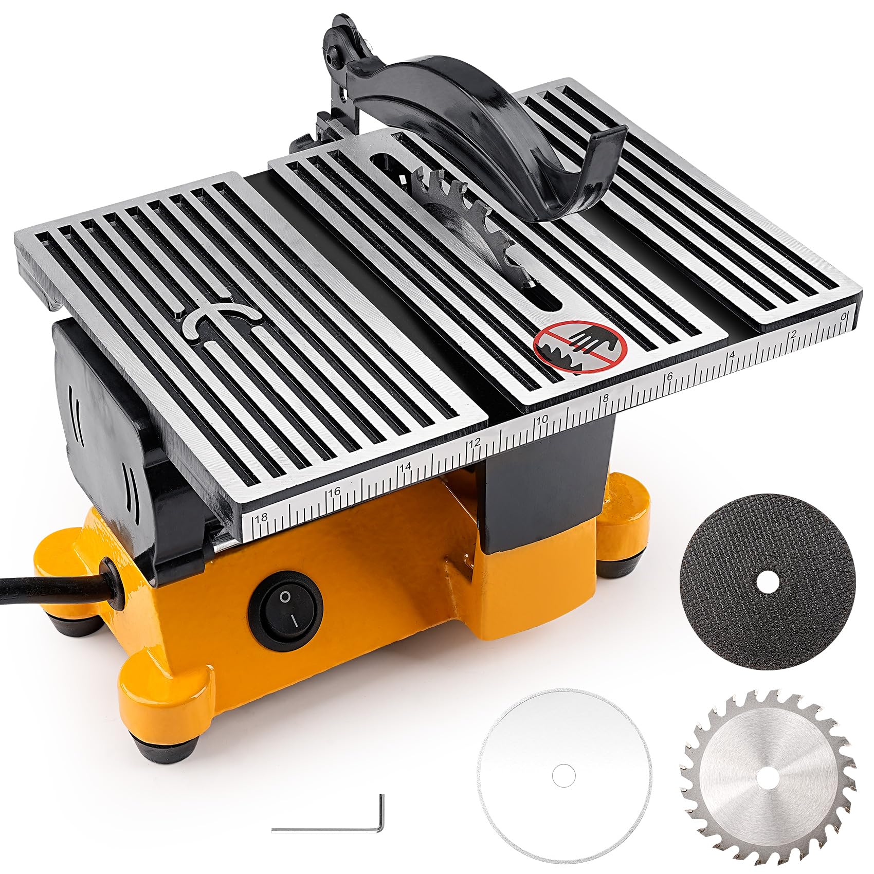 Photo 1 of Sbestily Mini Table Saw, Portable Multi-Functional Electric Miter Saw for DIY Crafts, Cutting Metal, Ceramic Tile, Glass, Desktop Saws with 3 Blades