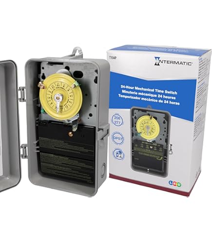 Intermatic T103P DPST N-3 Time Clock, 24 hour, 120V, Grey: Wall