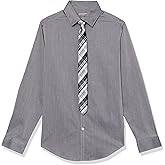Van Heusen Boys' Long Sleeve Collared Button-down Dress Shirt and Tie Set