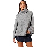 Petal & Pup Womens Bindy Cowlneck Knit Sweater - Grey Marle