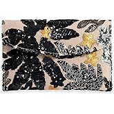 EGOUE Women's Floral Embroidery Sequin Evening Clutch Bags Party Purses Beaded bags