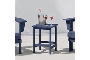 WestinTrends Malibu Square Outdoor Side Table for Adirondack Chair, Navy Blue