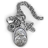 St. Peter The Apostle Necklace, Keychain or Clip, Patron Saint Confirmation Gift, Crystal Pendant and Initial Charm
