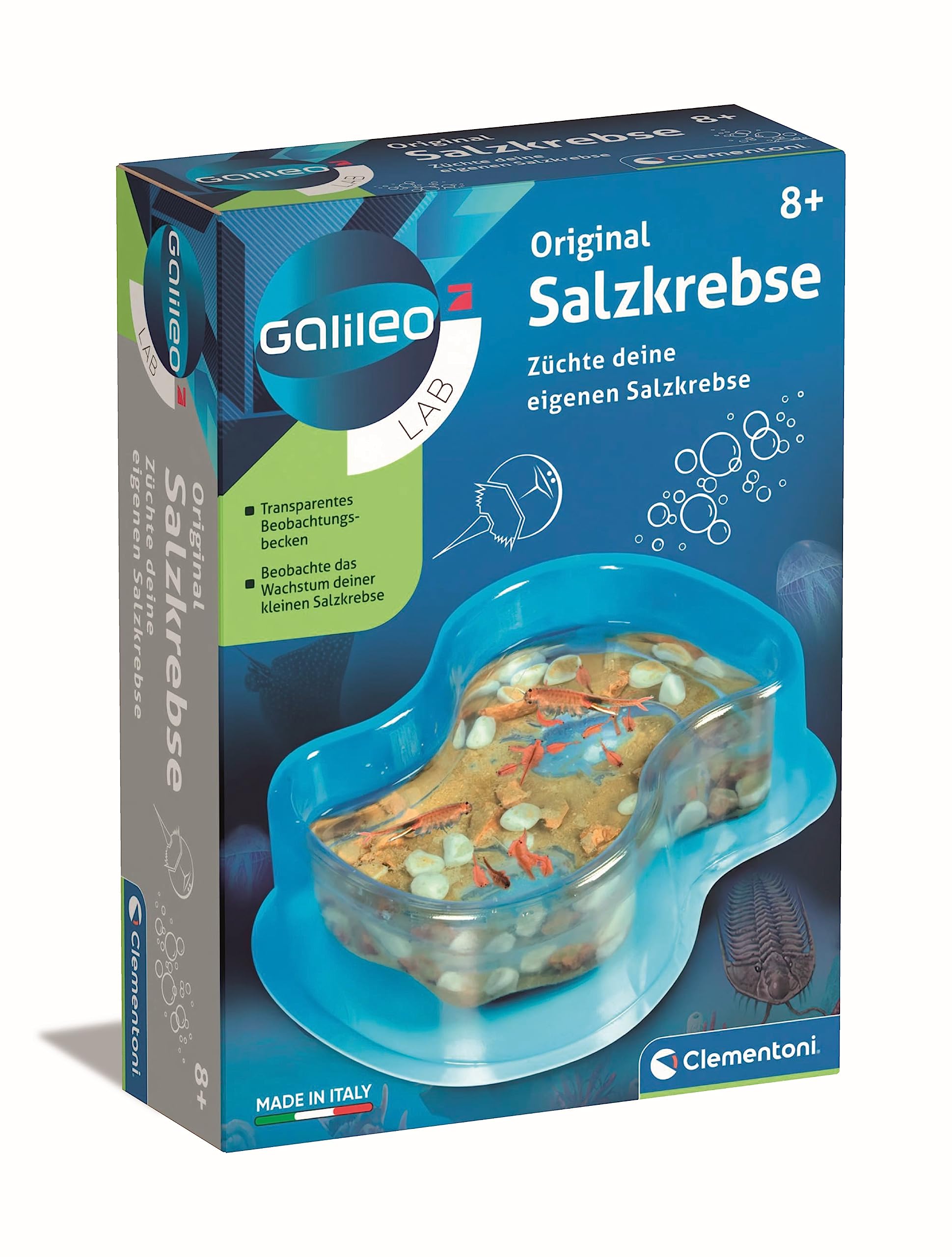 Clementoni 69937 Galileo Lab Original Salt Crayfish - Growing & Observing Prehistoric Crabs for Small Researchers - Biology to Touch - Toy for Children from 8 Years