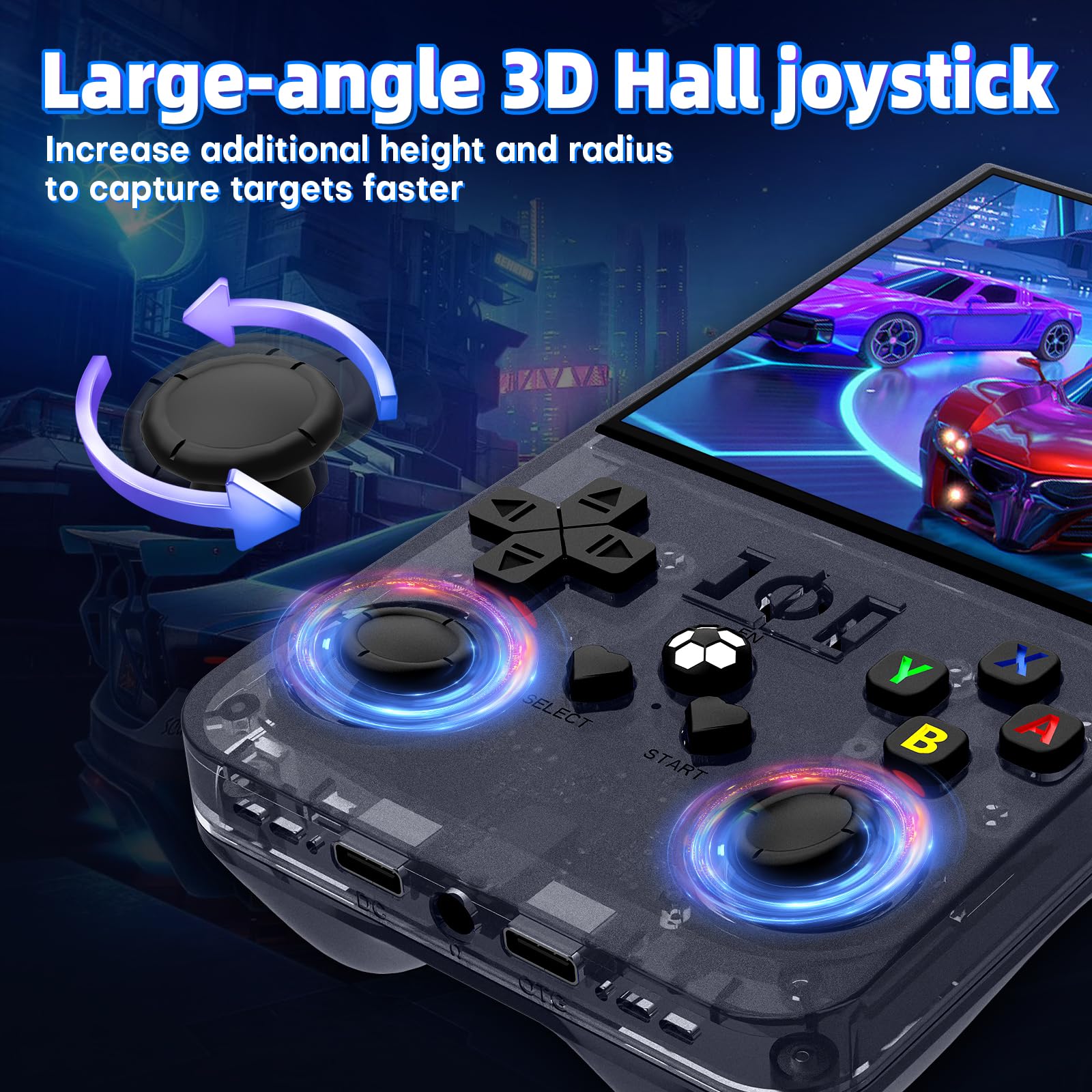 R36 Max Retro Handheld Game Console, Video Game Console with 64G TF Card, 4000mAh Rechargeable, Linux System, 4.0 Inch IPS Screen Portable Pocket Arcade, Gray