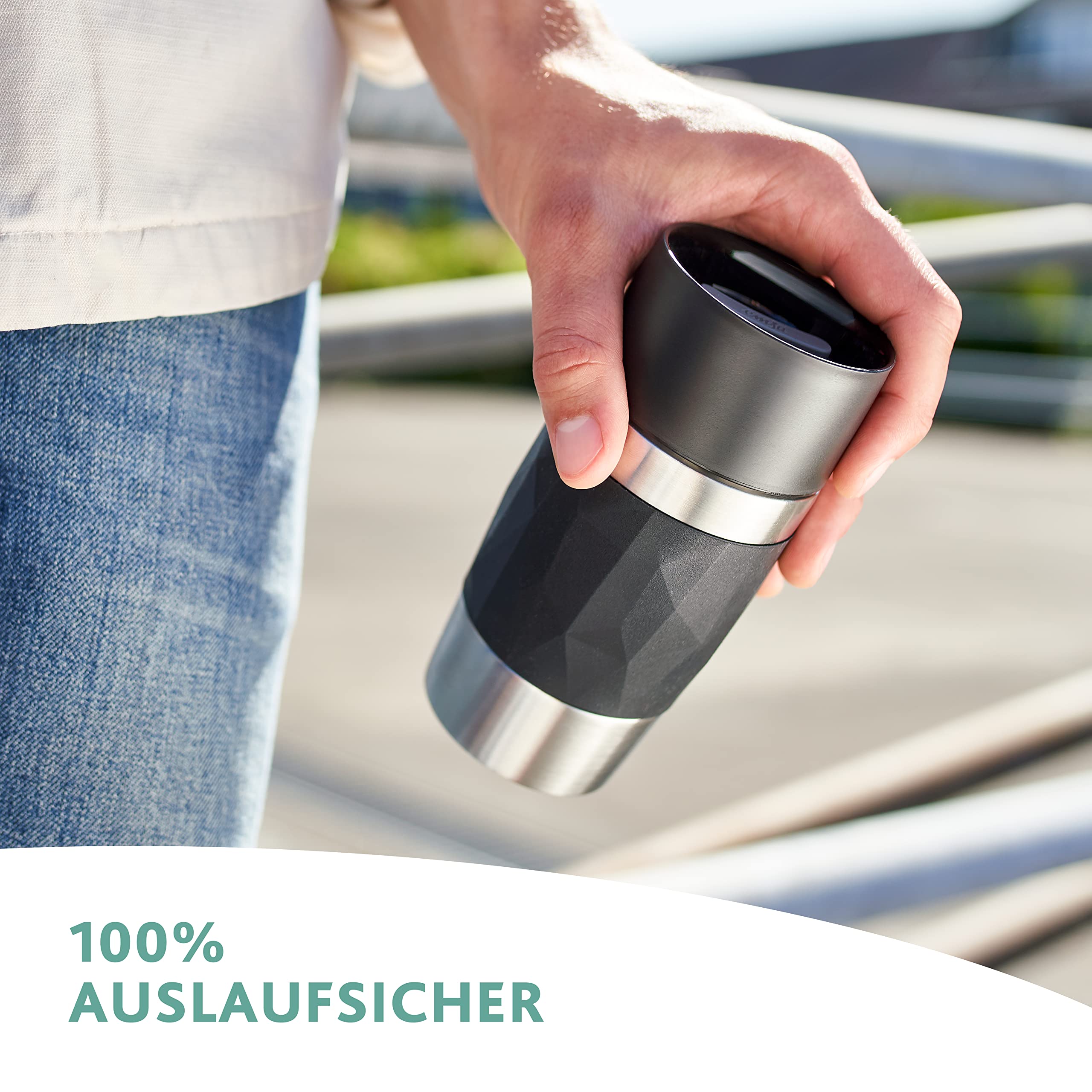 Emsa N21609 Travel Mug Compact Thermo-/Isolierbecher aus Edelstahl, 0,3 Liter, 3h heiß, 6h kalt, 100% dicht, auslaufsicher, spülmaschinengeeignet, 360°-Trinköffnung, Weinrot 5