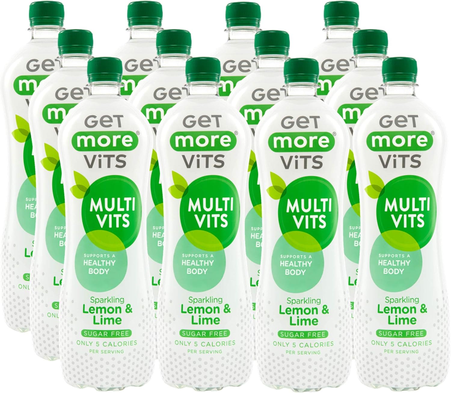 Get More Vits Sparkling Water, Low Calorie, Sugar Free, & Multivitamin Flavoured Water, Fizzy Drink with Vitamin D, C