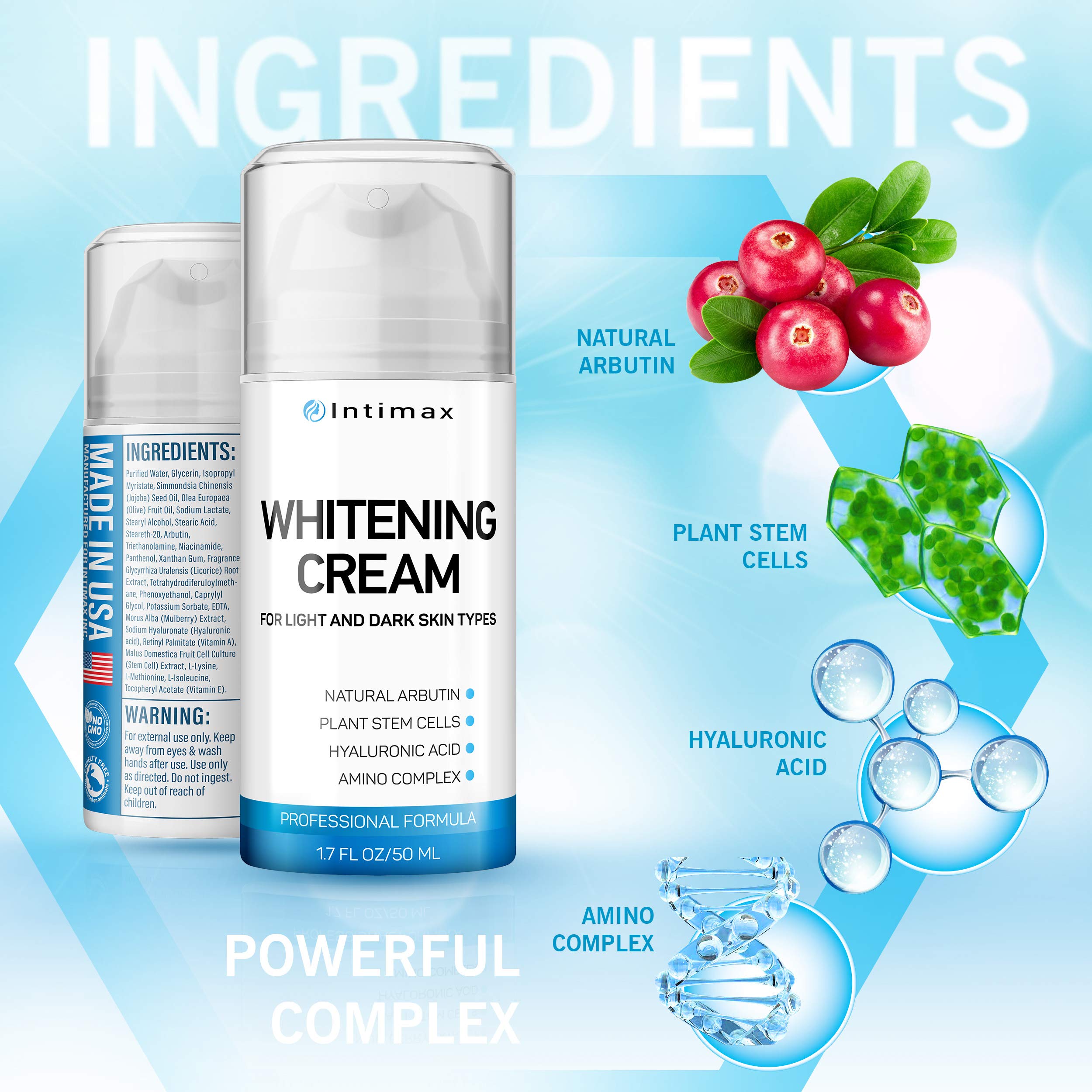 Whitening Cream for Intimate Areas Gentle Bleaching Lightening Cream Effective for