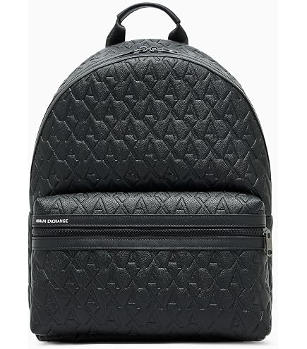 Armani Exchange Men's Leather Backpack, Black, One Size: Clothing, Shoes & Jewelry