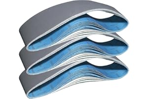 SHUTTLE GENIUS 4 x 36 Inch Sanding Belts, Silicon Carbide Knife Sharpening Sanding Belt, 4 Pcs Each of 600, 800, 1000 Grits Sanding Belt for Belt Sander, 12 Pack
