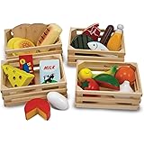 Melissa & Doug Food Groups - 21 Hand-Painted Wooden Pieces and 4 Crates