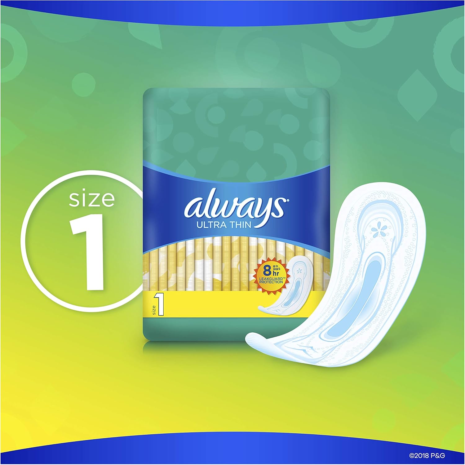 Always Ultra Thin, Size 1, Regular Pads, 132 Count, Unscented (44 Count, Pack of 3 - 132 Count Total): Health & Personal Care