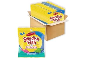SWEDISH FISH and Friends Soft & Chewy Candy, Bulk Candy, 12-3.59 oz Bags