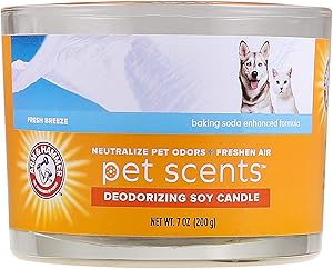 Arm & Hammer Air Care Pet Scents 3-Wick Deodorizing Soy Candle- 7 oz Pet Odor Soy Candle-Pet Odor Eliminator Candle for Home Neutralizes Pet Odors & Freshens Air from Arm and Hammer