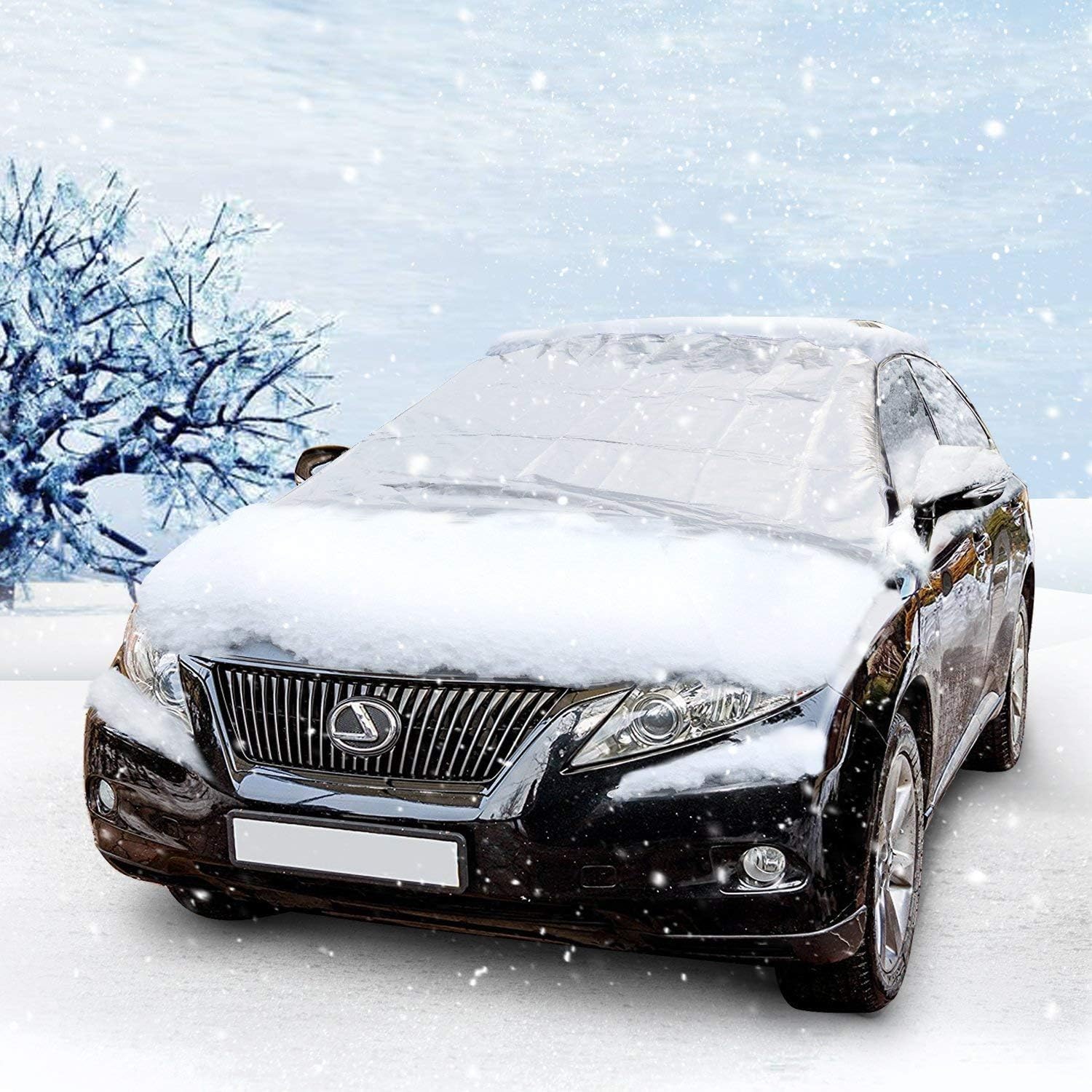 Amazon Jteng サンシェード 車 日除け フロントガラス 車サンシェード 凍結防止カバー 積雪対策 夏冬兼用 車種汎用150 118cm 雪対策 車 バイク
