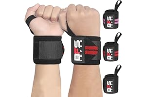 BFS IMPEX Wrist Wraps for Weightlifting,18” Premium Quality Wrist Straps for Weightlifting,Weight Lifting Wrist Wraps with Thumb Loop for Curls Dips,Powerlifting Weight Training Men Women