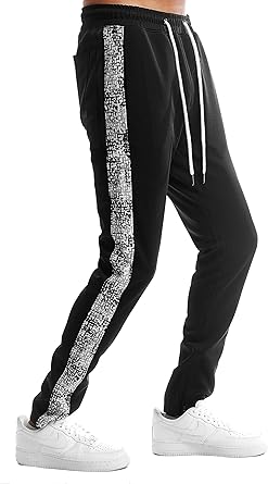 track joggers with side stripe