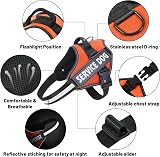 Belababy Soft No Pull Dog Harness XS Orange Adjustable Service Vest Reflective view 3