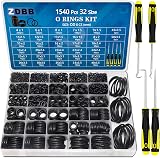 ZDBB 32 Size O Ring Assortment Kit 1540 Pcs Nitrile 4-50mm with 4 Pick