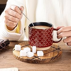 GBHOME 12 OZ Stackable Coffee Mugs, Ceramic Coffee