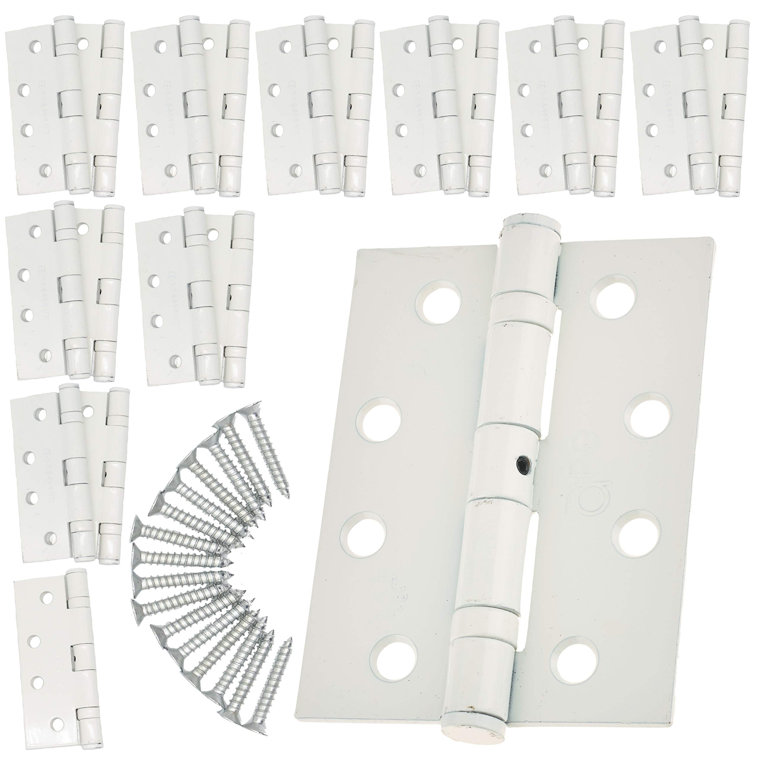 Door Hinge 4" / 102mm White Ball Bearing Washer CE Grade 11 for Fire Door 10 Pair