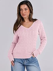 ANRABESS Womens Long Sleeve Cable Knit Sweater 2025