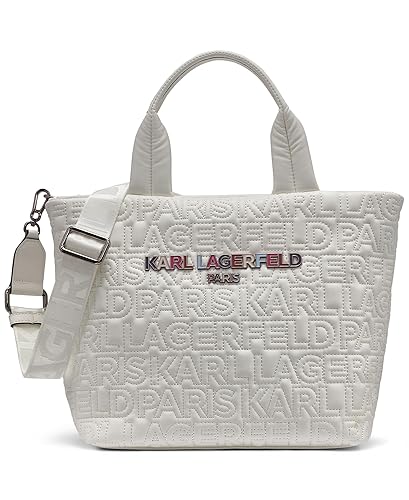 KARL LAGERFELD Paris Voyage Crossbody Tote Bag, Winter White Multi, One Size - Amazon deal for $118.80