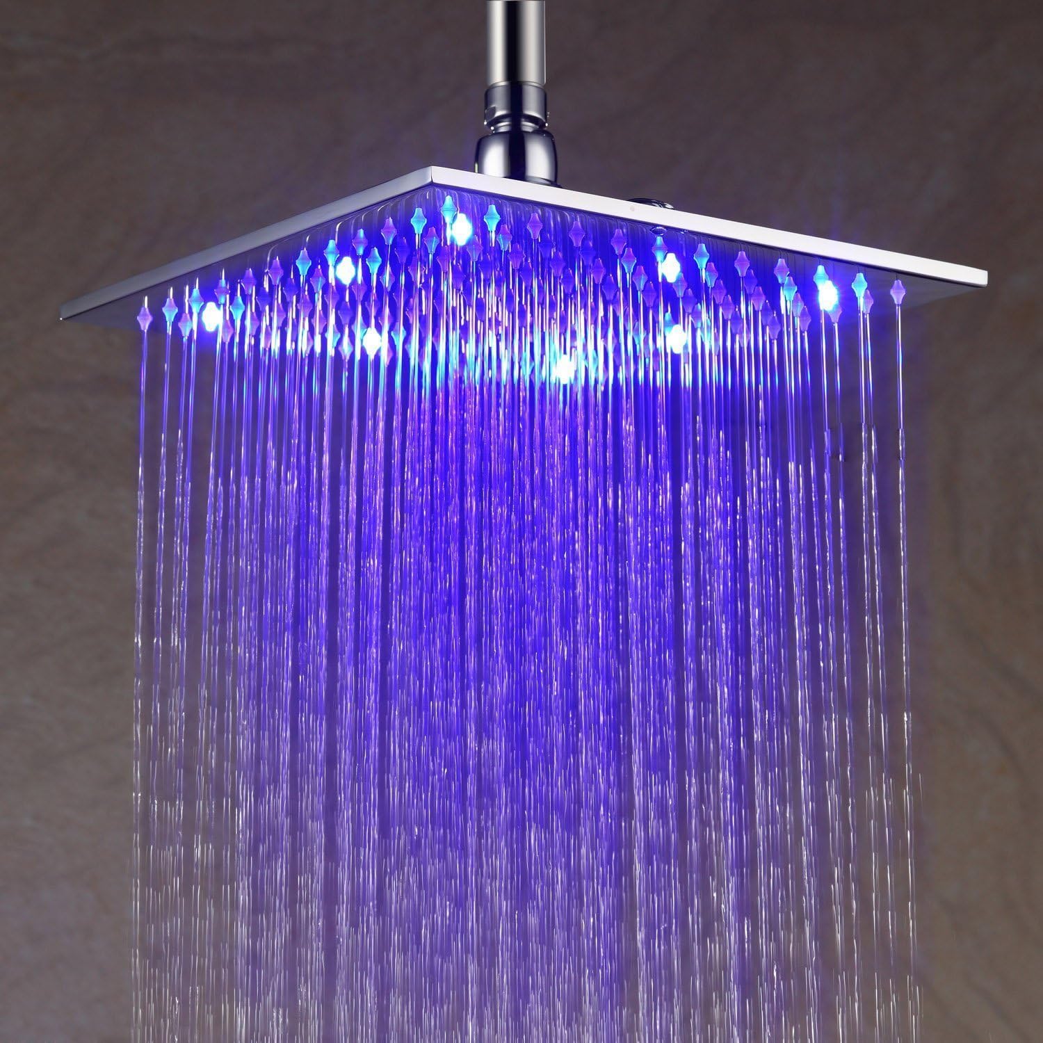 10"chromed Brass Square LED Rainfall Shower Head Jn8100