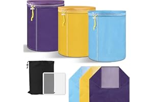 3Pcs 5 Gallon Filter Bags, Windspeed Oxford Cloth All-Mesh Filter Bags for 5 Gallon Bucket with Filter Screen and Storage Pouch(25/90/190 Micron)