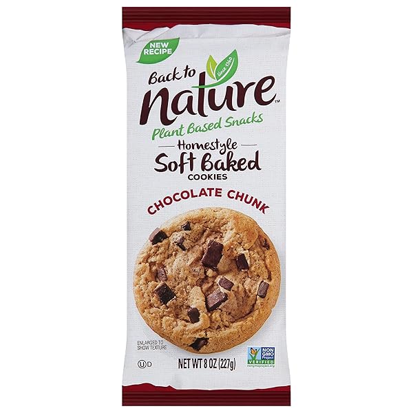 BACK TO NATURE CHOCOLATE CHUNK COOKIES – HOMESTYLE SOFT BAKED, NON-GMO, NO ARTIFICIAL FLAVORS, DELICIOUS & QUALITY SNACKS, 8 OUNCE(PACK OF 1)