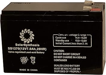 Amazon Com Solarsynthesis Ssyn 1270 12 Volt 7 Amp Hour Sealed Lead Acid Solar Rechargeable Battery With F2 Connector Automotive