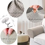 ESRISE Armrest Chair Covers Set of 2 Sand Stretch Spandex Polyester view 5