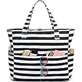 LEDAOU Beach Bag Waterproof Sandproof Women Beach Tote Pool Bag with Zipper for Gym Grocery Travel with Wet Pocket | Sandproof, with Zipper, for Gym, Grocery, Travel, with Wet Pocket