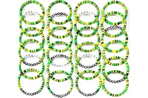 ParsNuntio Jamaica Clay Beads Bracelets, Jamaican Party Supplies, Jamaica Celebration Party Favors, Jamaican Themed Women Men